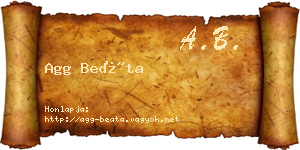 Agg Beáta névjegykártya